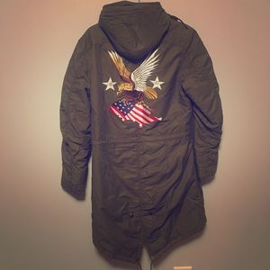 RLX- Ralph Lauren X long bomber jacket.